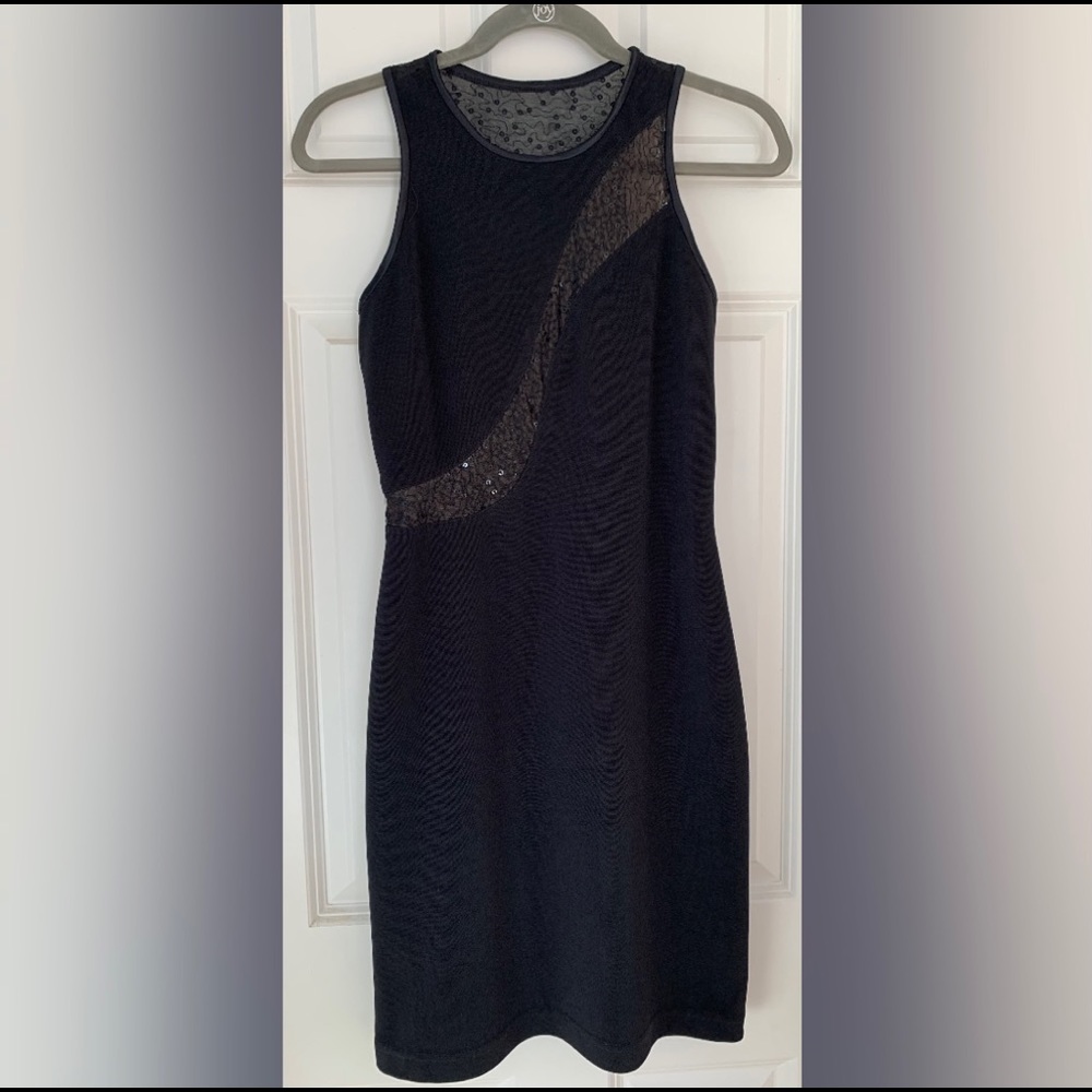 Bari-Jay Black Sequin Design Semiformal Dress